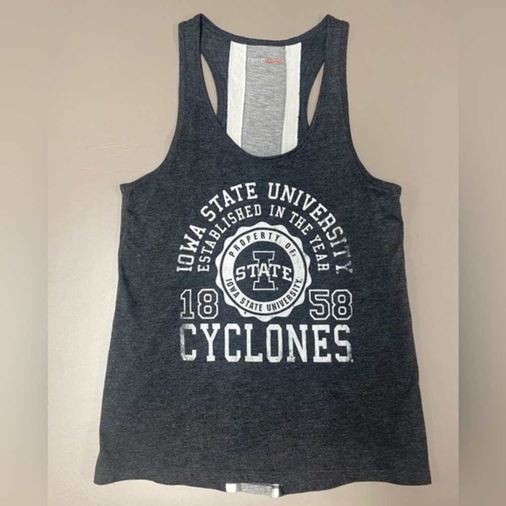 Women's Iowa State Cyclones University Racerback Tank Top Small Gray College